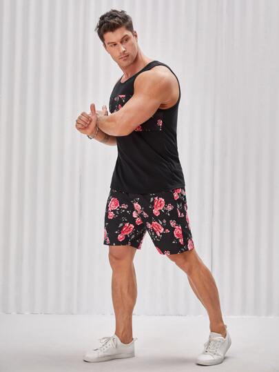 Manfinity Blommig Boho Herr Tvådelade Outfit