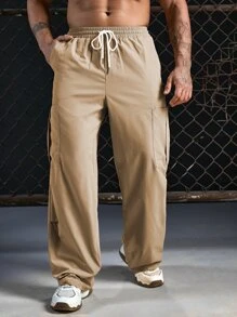 Manfinity VCAY 男士側翻蓋口袋腰部抽繩長褲