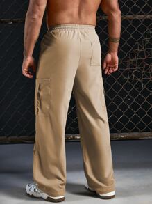 Manfinity VCAY 男士側翻蓋口袋腰部抽繩長褲