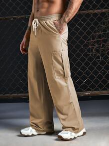 Manfinity VCAY 男士側翻蓋口袋腰部抽繩長褲