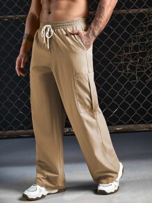 Manfinity VCAY 男士側翻蓋口袋腰部抽繩長褲