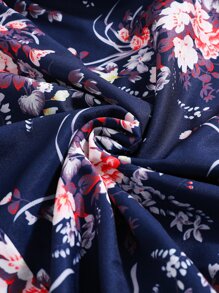 Girls Floral Print Cami Dress - Navy Blue - View 3