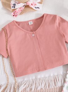 SHEIN 女孩V領T恤和碎花吊帶洋裝 - 彩色 - 查看 5