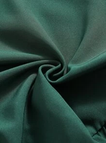 SHEIN Tween Girl Ruffle Trim Wrap Dress - Dark Green - View 3