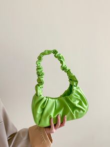 Bolso con fruncido minimalista - Verde - Ver 1