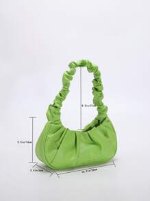 Bolso con fruncido minimalista - Verde - Ver 3