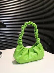 Bolso con fruncido minimalista - Verde - Ver 7