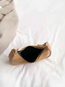 Faux Pearl Decor Hobo Bag - Khaki - View 4