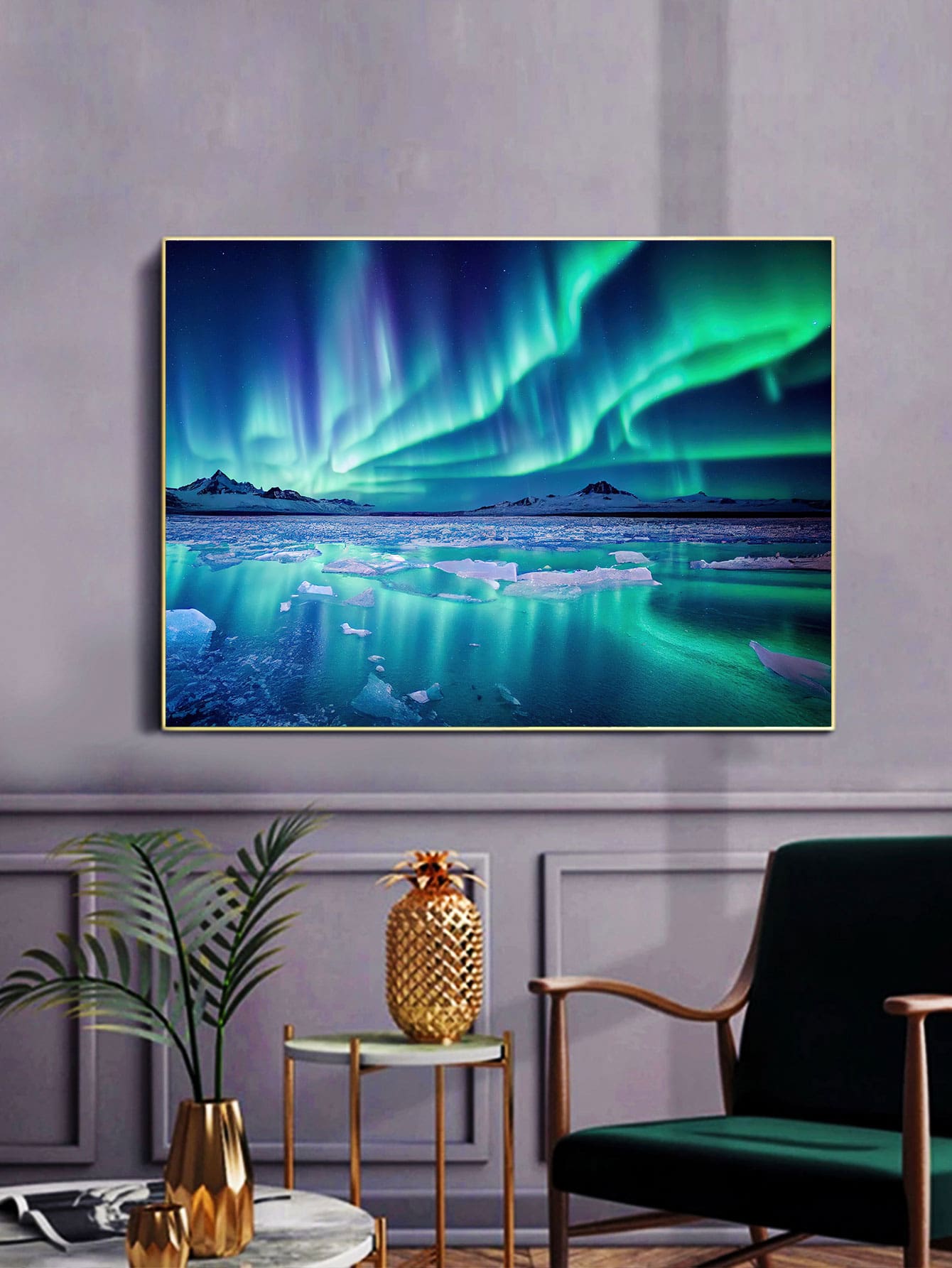 極光圖案DIY鑽石畫不附框架 - 彩色 - 查看 1