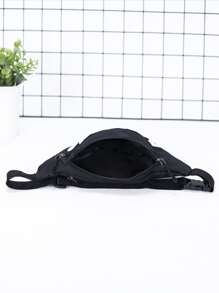 字母圖案腰包 - 黑色 - 查看 3