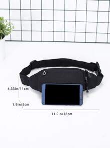 Minimalist Waterproof Waist Bag - Black - View 5