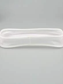 1pc Clear Pencil Case - White - View 5