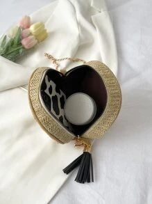 Mini Bolso Cruzado Tejido De Moda, Estilo Simple Y Versátil