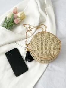 Mini Bolso Cruzado Tejido De Moda, Estilo Simple Y Versátil