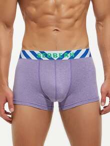 Hombres 3 piezas Calzoncillos boxer con estampado de letra - Multicolor - Ver 3
