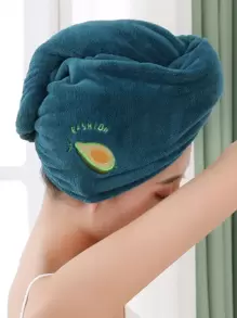 4/1pc Coral Fleece Fruit Embroidered Quick-Dry Bath Cap, Super Soft Fiber Ladies Hair Drying Towel, Bathroom Accessories Shower Towels For Beaty Salon, Hotel Sports,Home Essentials, Towel, Skin Care