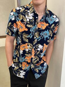 Manfinity NXTstreet Áo sơ mi nam họa tiết hoa cho kỳ nghỉ hè - Nhiều màu - Xem 7