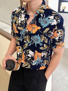 Manfinity NXTstreet Áo sơ mi nam họa tiết hoa cho kỳ nghỉ hè - Nhiều màu - Xem 1