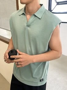 Manfinity VCAY Áo ba lỗ họa tiết chữ vá cỡ lớn cho nam - Màu xanh Bạc hà - Xem 3