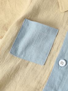 Baby Boy Two Tone Pocket Patched Shirt Without Tee - Multicolor - View 4