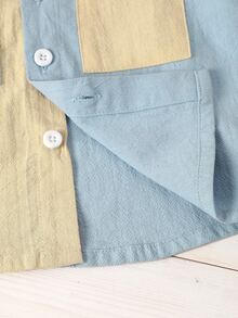 Baby Boy Two Tone Pocket Patched Shirt Without Tee - Multicolor - View 5