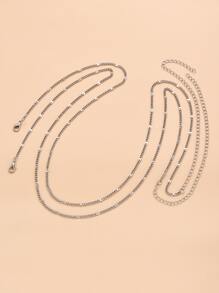 2pcs Minimalist Waist Chain - Silver - View 2