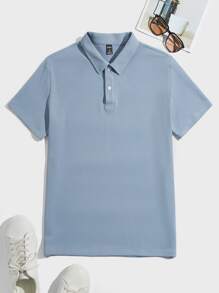 GENTILAND Men Solid Polo Shirt - Dusty Blue - View 1