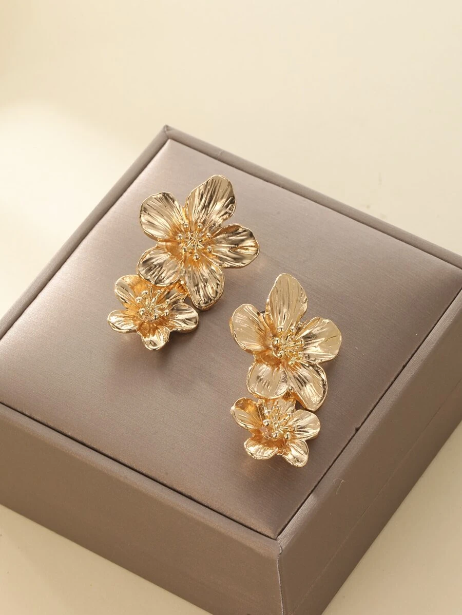 Bông tai trang trí hoa - Vàng - Xem 1