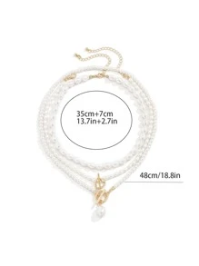 3pcs Đồ trang trí Ngọc Trai giả Dây chuyền - trắng - Xem 5