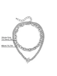 2 chiếc vòng cổ chuỗi tối giản - Bạc - Xem 3