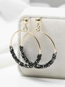 Beaded Hoop Earrings - Multicolor - View 2