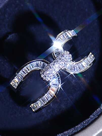 1件精美几何开口戒指，男女皆宜，派对礼物配饰