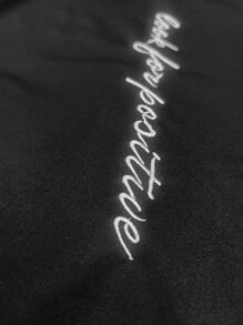 Manfinity Hypemode Men Letter Graphic 2 In 1 Tee - Black - View 3