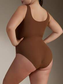 Plus Solid Shapewear 背心式紧身衣 - 咖啡棕 - 查看 6