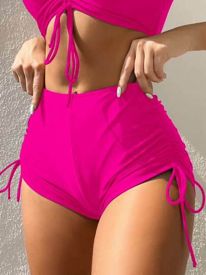 Summer Beach Drawstring Side Bikini Bottom