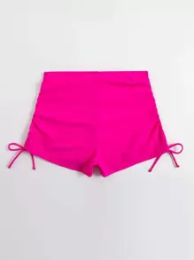 SHEIN Swim 側抽繩泳衣下裝 - 玫紅色 - 查看 2