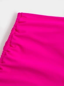 SHEIN Swim 側抽繩泳衣下裝 - 玫紅色 - 查看 4