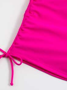 SHEIN Swim 側抽繩泳衣下裝 - 玫紅色 - 查看 5
