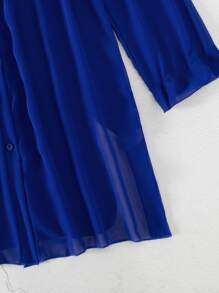 SHEIN Swim Kimono unicolor de hombros caídos - azul real - Ver 6