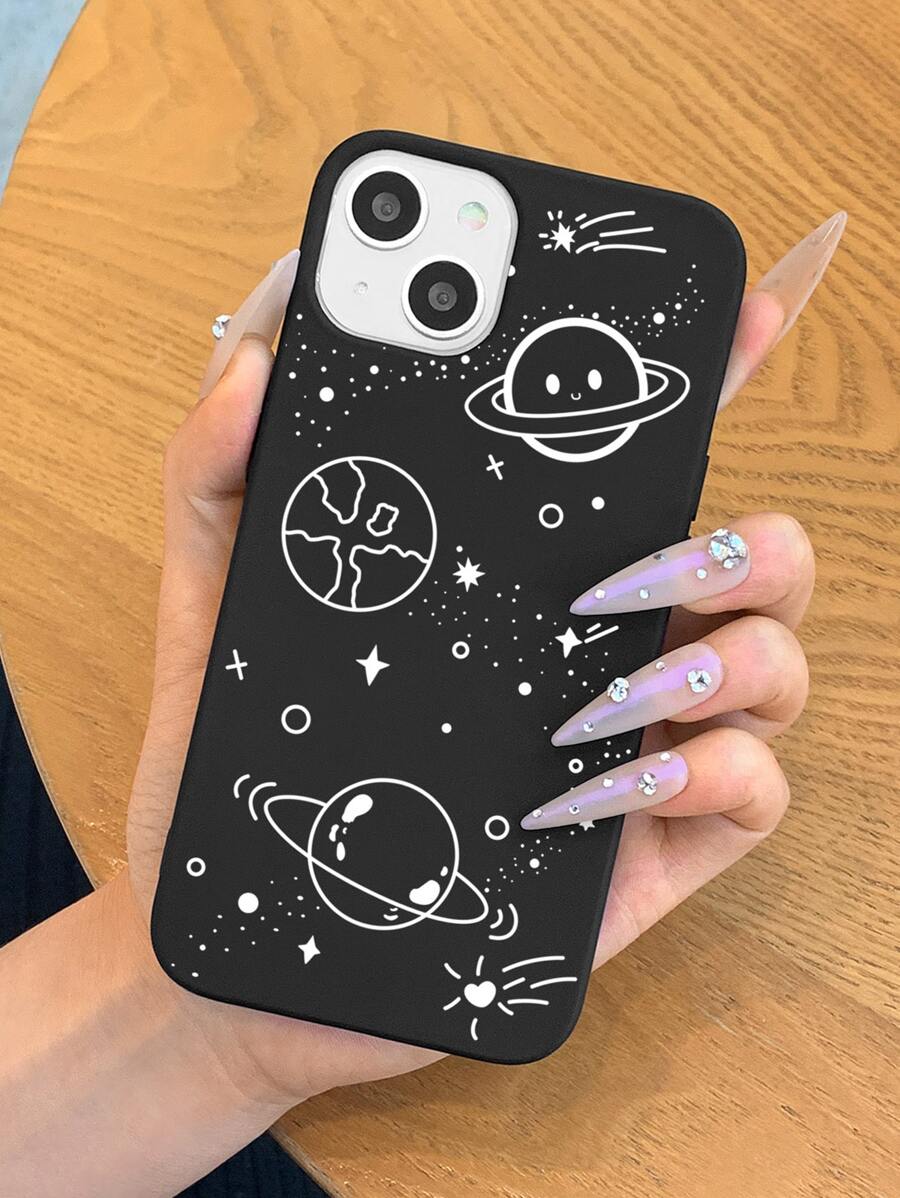 星空圖案手機殼 - 黑與白 - 查看 1
