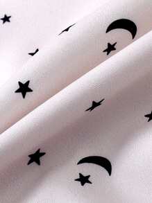 Đứa bé trai Ngôi sao Và In Mặt trăng Áo sơ mi & Quần short - Đỏ và trắng - Xem 5