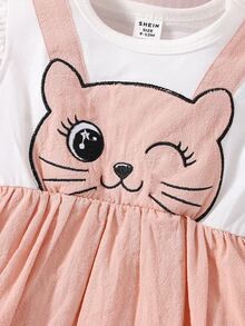 Đầm em bé Xù 2 trong1 Hoạt hình Khối Màu - Nhiều màu - Xem 6