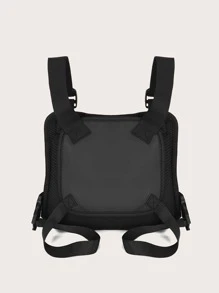 男士简约胸包斜挎包大学包爸爸新生书包多功能宿舍大学男士礼物男士包腰包男士斜挎包度假笔记本电脑冬季大容量多功能户外学生胸包男士侧包 - 黑色 - 查看 5