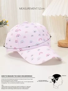 Toddler Kids Rainbow Print Baseball Cap - Multicolor - View 4
