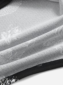 SHEIN EZwear Áo hai dây Plus Size Bất đối xứng Lộ Lưng Vắt Thú vật Giải trí - màu đen - Xem 3