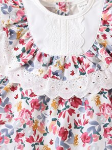 SHEIN Đầm em bé Xù Tranh thêu Hoa - Nhiều màu - Xem 5