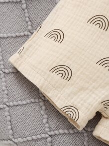 Đứa bé trai In Toàn bộ Romper tổng thể & Phụ kiện Mũ - Màu be - Xem 5