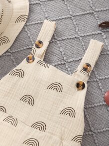 Đứa bé trai In Toàn bộ Romper tổng thể & Phụ kiện Mũ - Màu be - Xem 8