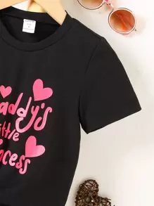 SHEIN 少女心&口號印花圖形t恤