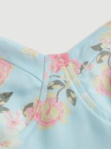 SHEIN MOD Đầm Viên lá sen Dây kéo Hoa Boho - Nhiều màu - Xem 3